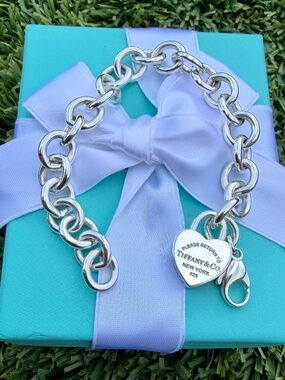 Tiffany & Co. Heart Lock Bracelet Silver 7.5"